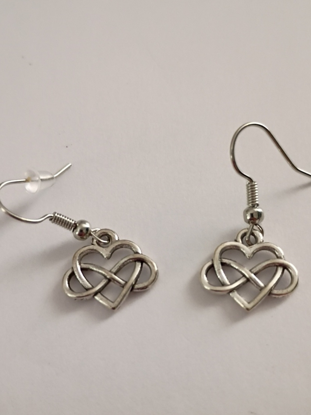 Silver Heart Infinity Dangle Earrings - Women Jewelry